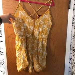 Mustard yellow, shorts romper